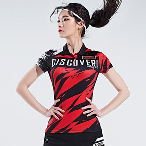 ST-2534 여성용 볼링 티셔츠 (RED/BLACK)