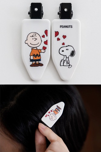 PEANUTS 스누피 헤어 집게핀 세트 / 2P