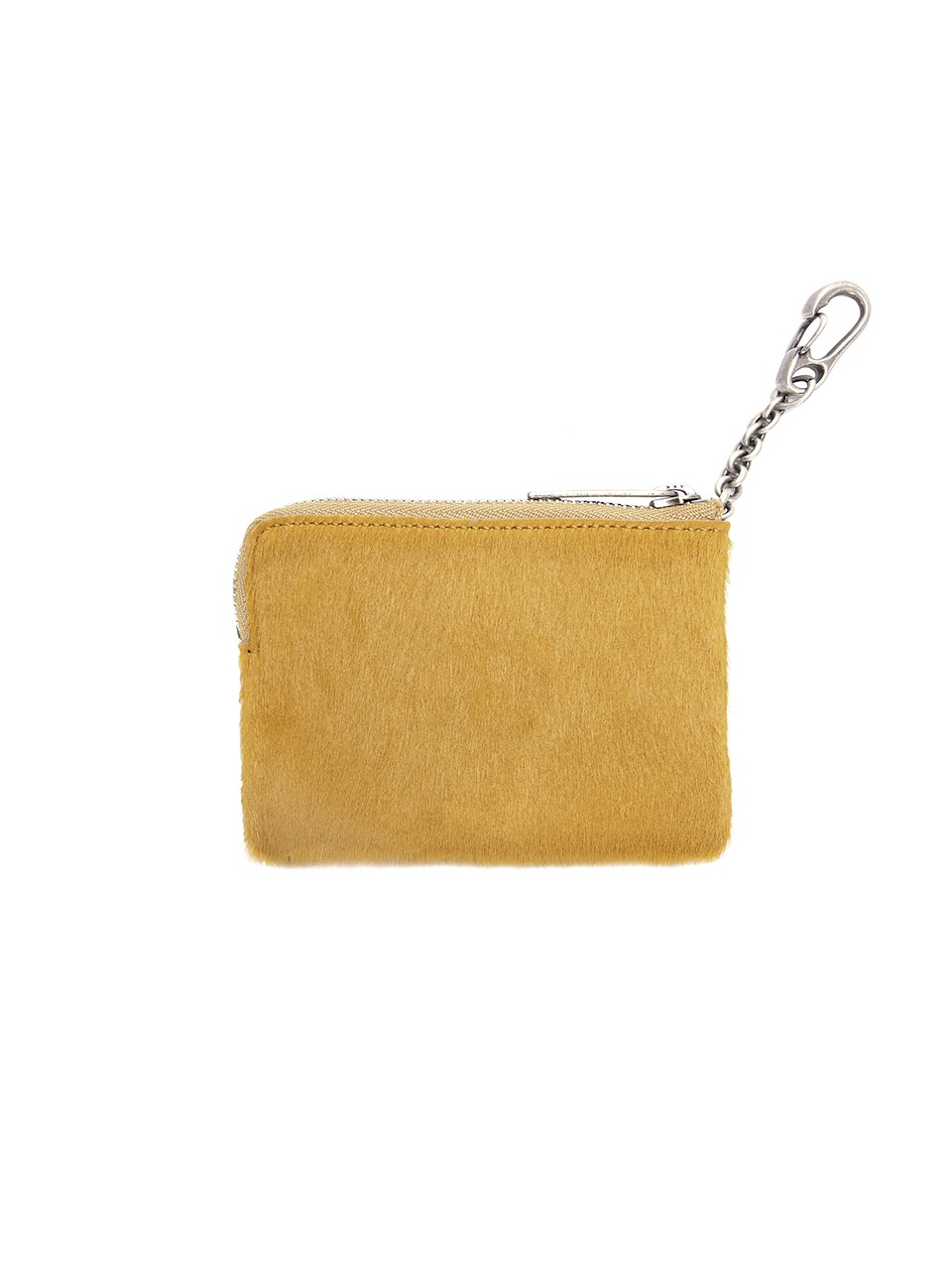 HEART ZIPPER WALLET_SILVER LOGO_mustard haircalf