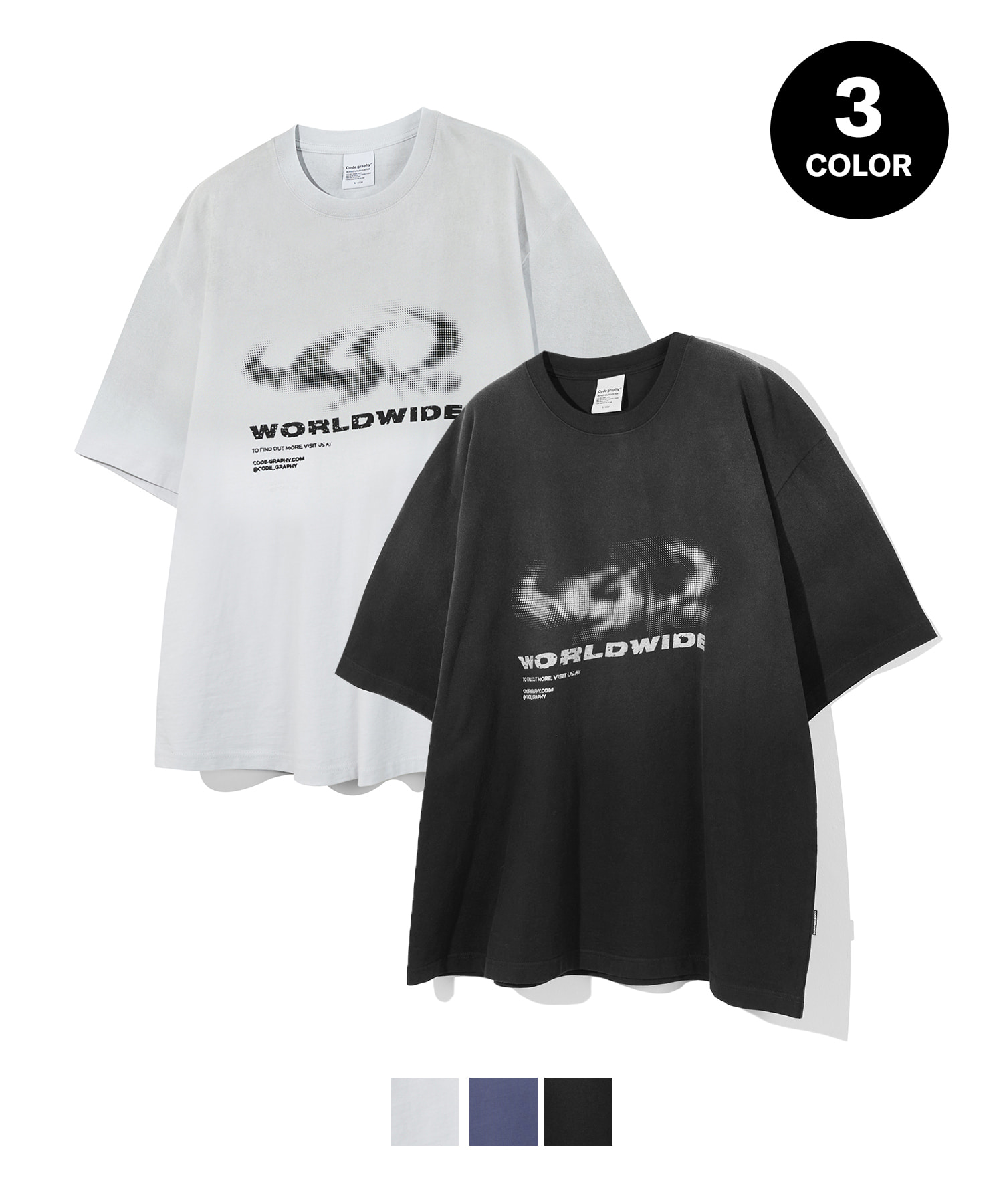워시드 ARC 로고 반소매 티셔츠_3COLOR
