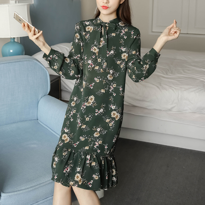 [해외] HOT신상 여성 비치 쉬폰원피스 루즈핏 꽃무늬 원피스