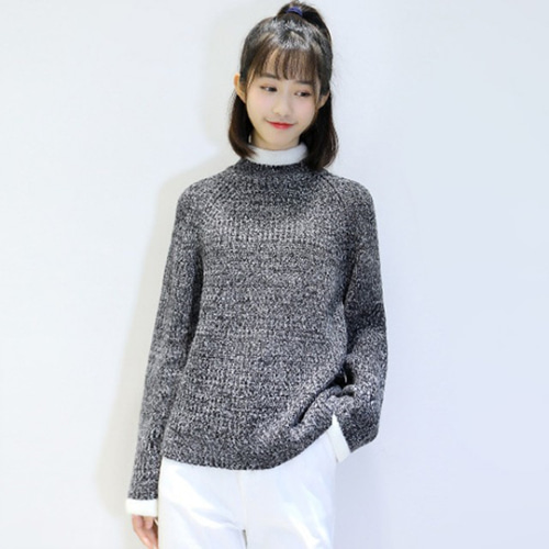 [해외] TOP신상 패션 캐주얼 여성 미니얼 목폴라 긴소매 니트 스웨터