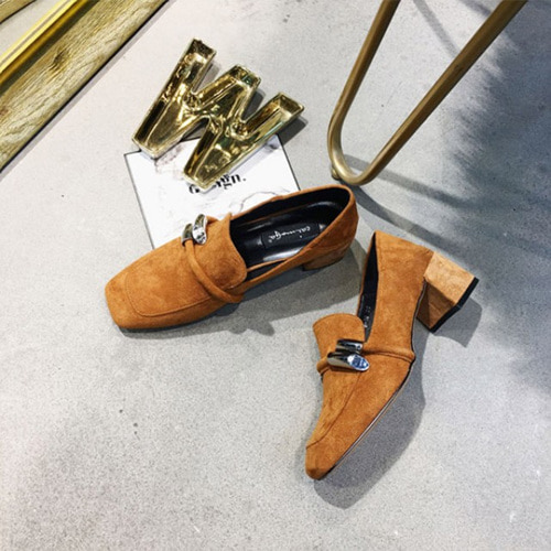 [해외] TOP신상 캐주얼 패션 여성 스웨이드 통굽 로퍼 슈즈 신발