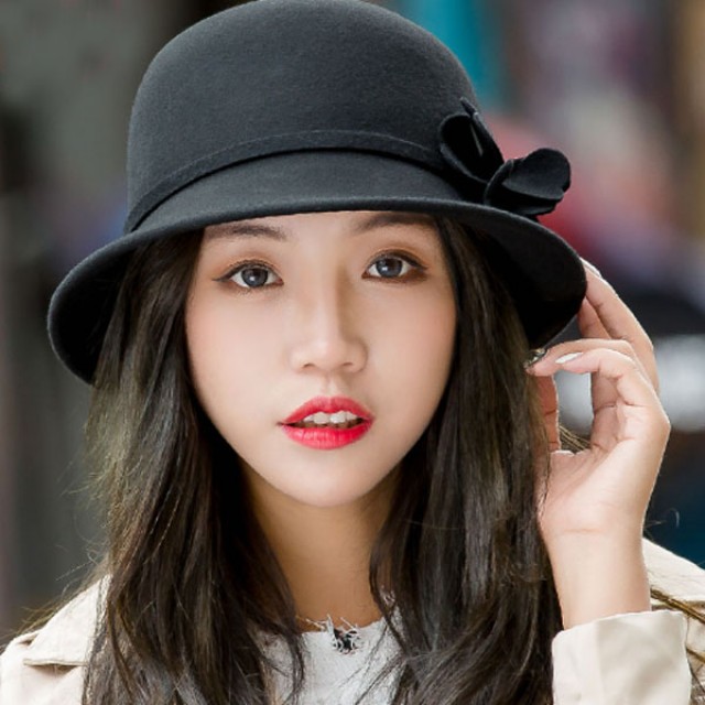 [해외] TOP신상 복고풍 고아한 다자인 패션 예모 모직 모자
