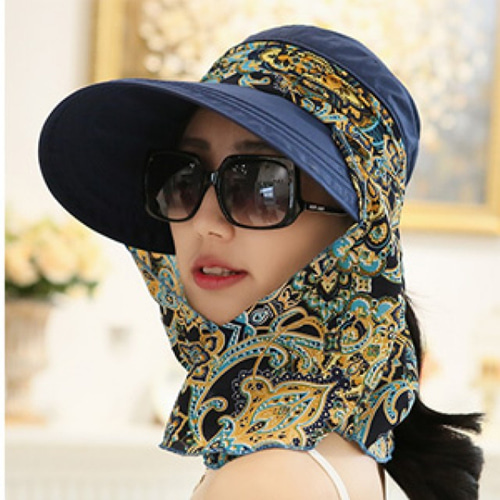 [해외] TOP신상 패션 캐주얼 여성 여름 비치 모자 자외선 차단 쉬폰 모자 썬캡