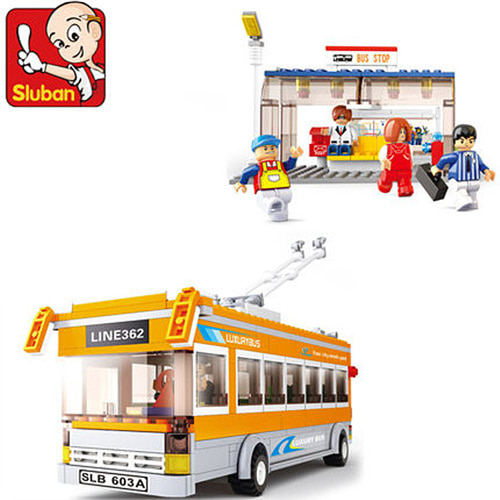 [해외]직구 Sluban 버스 레고 (BO332 트롤리 버스)