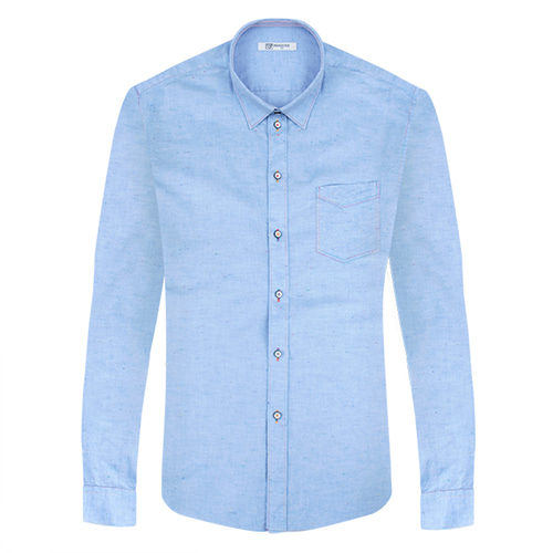 Dch RFAC1015 팝콘디자인 슬림 파란색셔츠 독특 패션