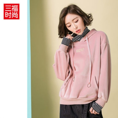 [해외] 2018 봄 신상 여성 모자이크 벨벳 스웨터 패션