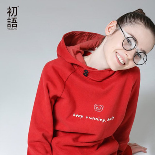 [해외] 2018 봄 신상품 후드 스웨터 여성 모자 하라주쿠 캐주얼