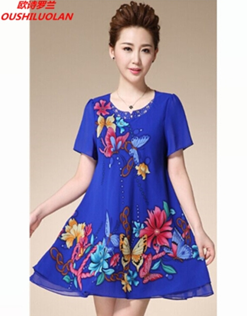 [해외] 여름 드레스 프린팅 쉬폰 드레스