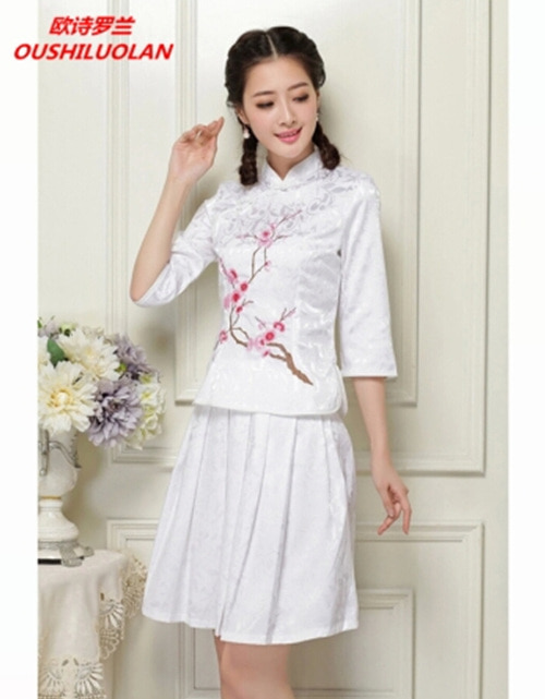 [해외] 봄과 여름 여성 의상 매일 치파오 드레스 복고풍 패션 드레스 원피스