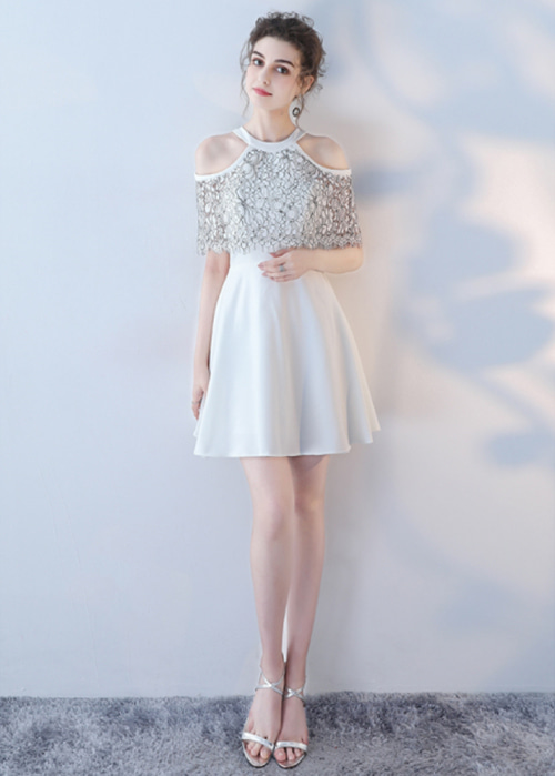 [해외] 바블리에 웨딩드레스 연주 드레스 스몰웨딩 미니 드레스