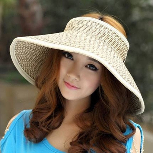[해외]직구 QILIANDIAN 여성 자외선 차단 밀짚 썬캡 모자