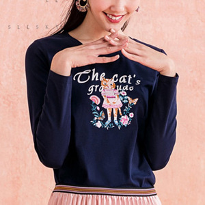 [해외] HOT신상 봄 여성 캐릭터 티셔츠 프린트 티셔츠