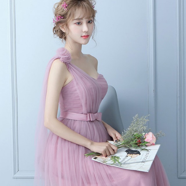 [해외] TOP신상 패션 오픈숄더 신부 들러리 예복 결혼식 드레스