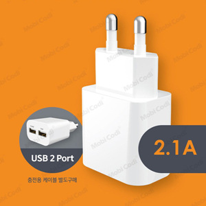 Mob 모비코디 가정용 충전기 USB 듀얼2.1A