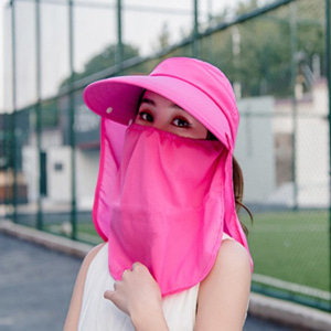 [해외] TOP신상 패션 캐주얼 여름 여성 비치 자외선 차단 모자 쉬폰 큰챙 썬캡