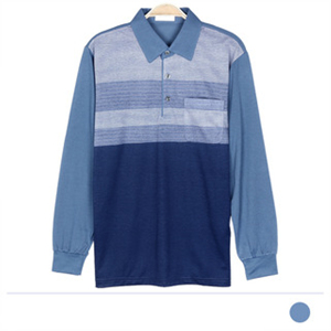 Mnd MTSS18033 블루 배색 골프 티셔츠