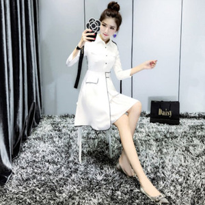 [해외] 봄 2018 여성 요정 쉬폰 드레스 흰색 슬림 얇은 치마