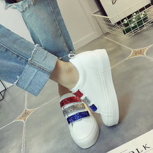 [해외] 벨크로 화이트 캐주얼 여성 신발