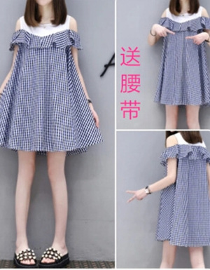 [해외] 얇은 체크 무늬 스커트는 스커트 인형 드레스