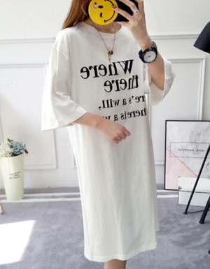 [해외] 여름 빅사이즈 드레스 반소매 T 셔츠
