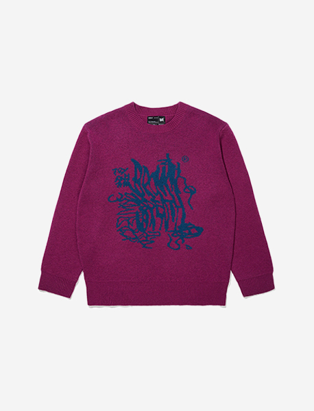 BB DOODLE KNIT SWEATER - MAGENTA
