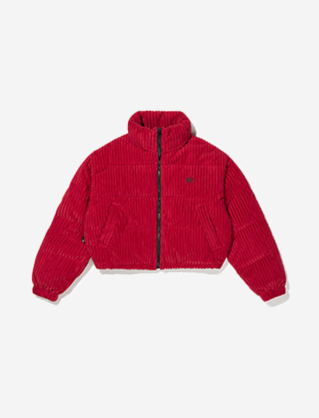 TAG CORDUROY SHORT PUFFER - RED