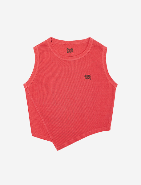 W TAG PIGMENT SLOPE TANK TOP - RED brownbreath