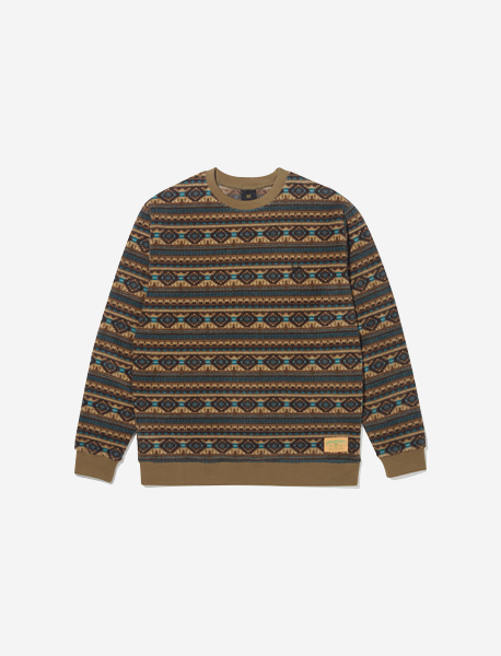 PRAT FLEECE CREWNECK - BEIGE brownbreath