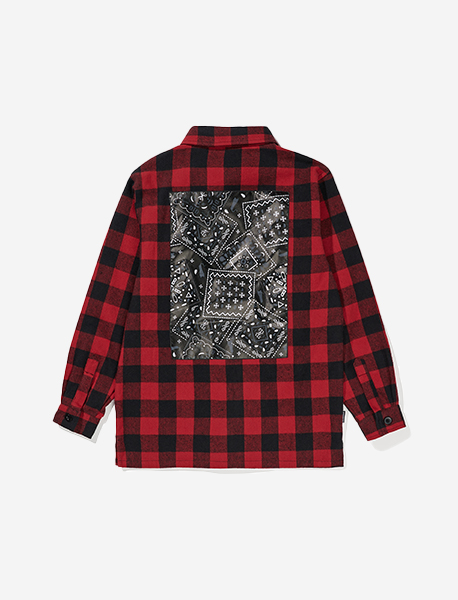 KIDS PAISELY CHECK SHIRTS - RED brownbreath