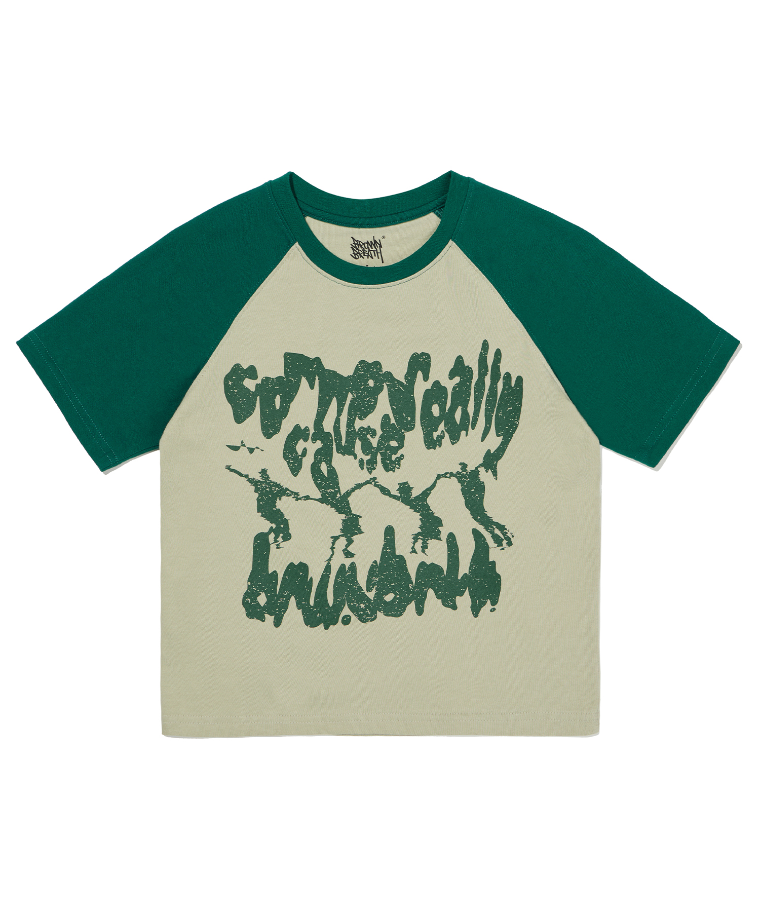 W CAUSE RAGLAN TEE - GREEN brownbreath