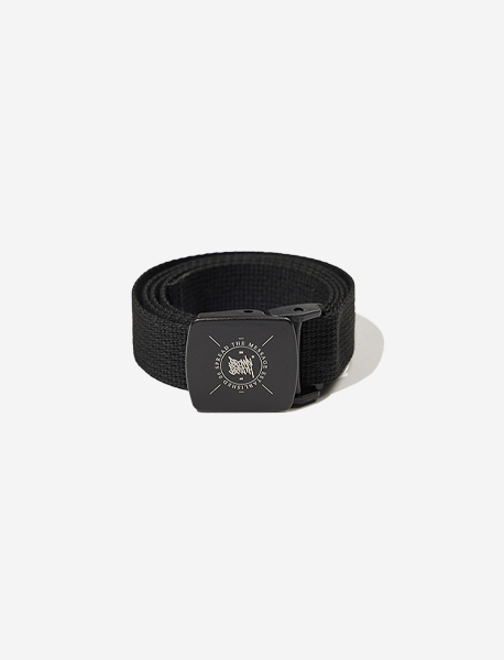 STAMP TAG WEBBING BELT - BLACK brownbreath