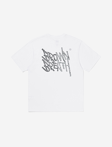 PAISLEY TAG TEE - WHITE brownbreath