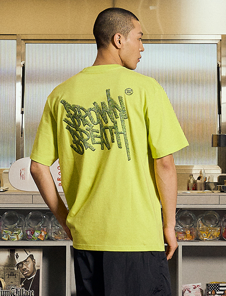 GRASS TAG TEE - LIME brownbreath