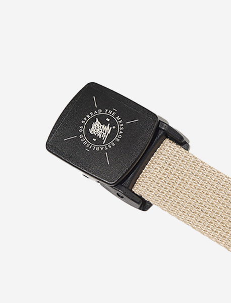 STAMP TAG WEBBING BELT - BEIGE brownbreath