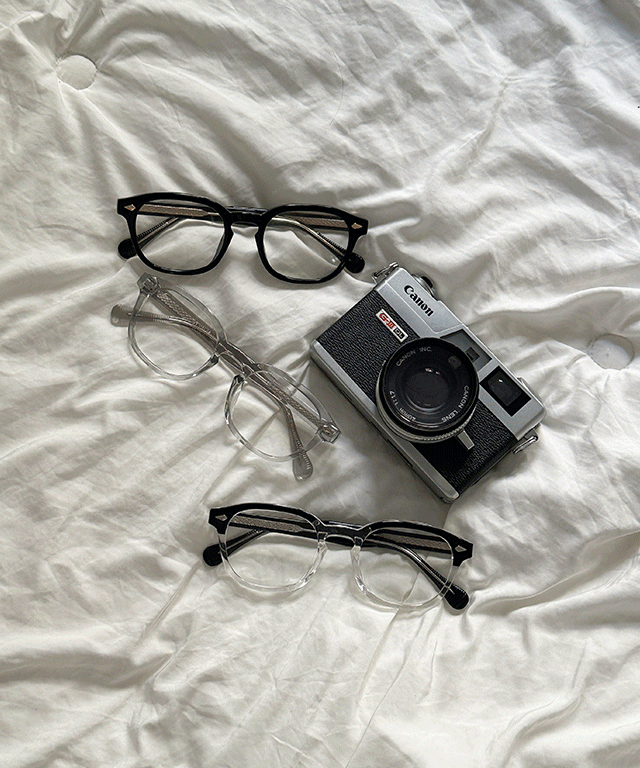 체바니 라운드 프레임 뿔테 안경 - 5 color