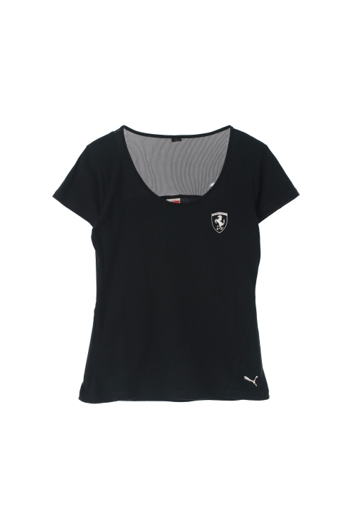 퓨마 x 페라리 (Woman - S) 코튼 로고 백 메쉬 반팔 티셔츠