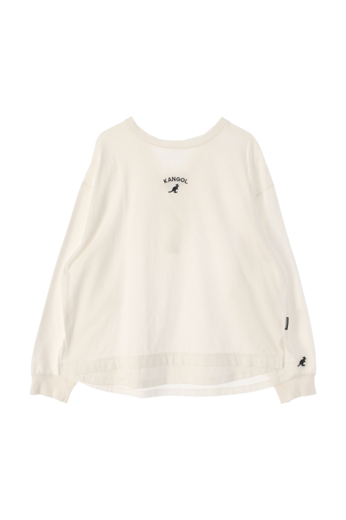 캉골 (Woman - M) 코튼 자수 로고 코르셋 스트랩 레이어드 긴팔 티셔츠