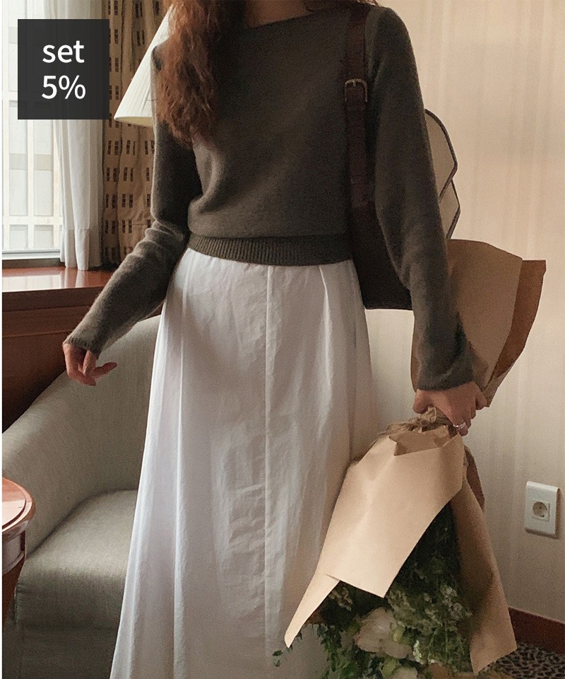 バケットウールニット+ロッジロングワンピース 韓国ファッション通販 ダルトゥ
