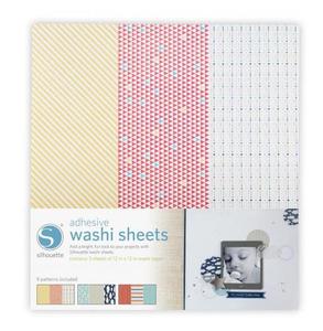 실루엣 접착 와시 스티커 라벨 Silhouette Adhesive Washi Sheets