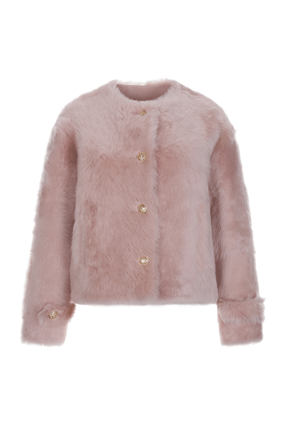 [헤이에스fur] Pink Baby Cashmere Shearling jacket[바로배송]