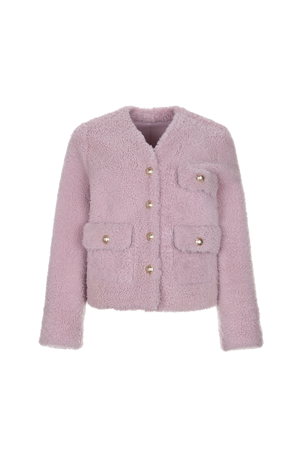 [헤이에스fur_2023] Pink Curly Reversible Shearing Jacket