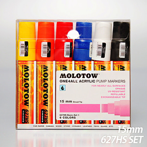 [MOLOTOW] 독일 모로토우 ONE4ALL 마커 15mm / 627HS 베이직 세트 1 / 6컬러 / 200459