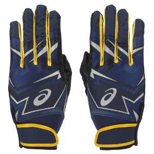 (무료자수/마킹) [ASICS] 3121A350 BATTING GLOVE 배팅장갑 (NAVY/YELLOW)