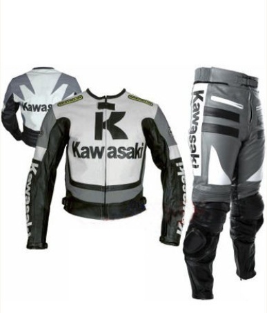 [해외]KAWASAKI 모터사이클 스타일리쉬 가죽 투피스 슈트(XS-4XL)