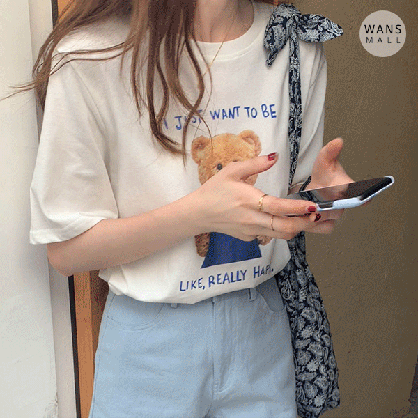 [원가이하/당일배송] 로라 베어 반팔 티셔츠