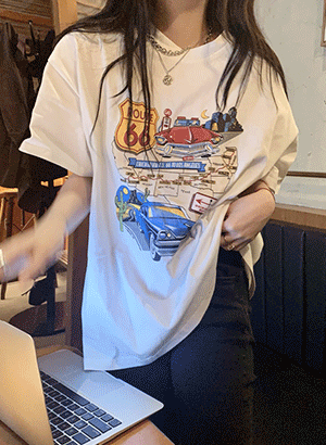 [당일배송🚀/여름신상/캐주얼] 쏘카 프린팅 루즈핏 반팔 티셔츠