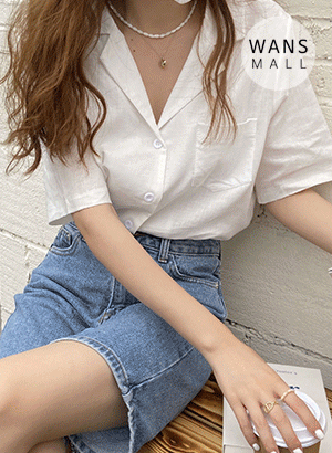 [만원의행복] 나폴리 카라 반소매 셔츠