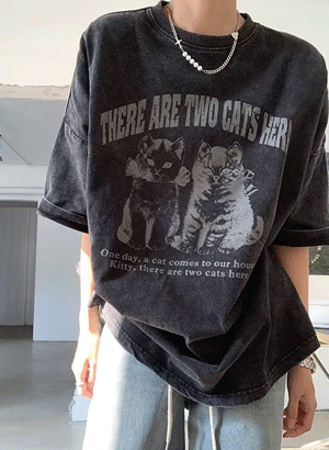 [당일배송🚀/데일리/루즈핏] 리슈 프린팅 루즈핏 반팔 티셔츠